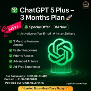 🚀 ChatGPT 5 Plus – 3  Months Plans 🎉
